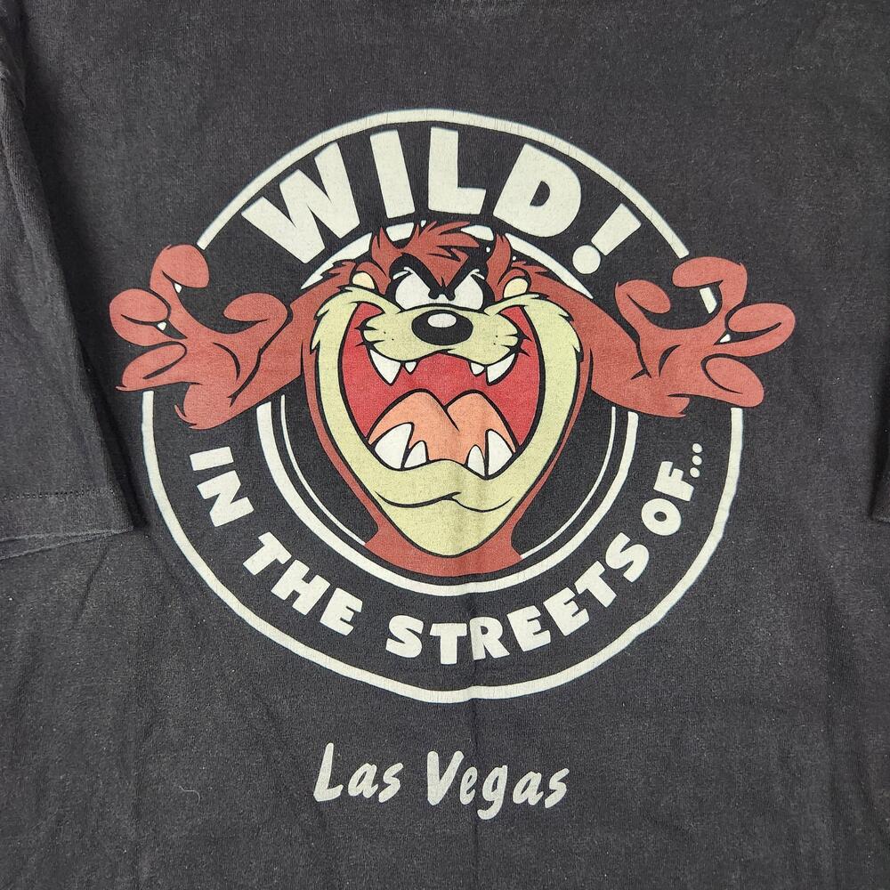 Vintage Taz Tasmanian Devil Shirt Mens 2XL Black Wild Las Vegas Warner Bros 90s